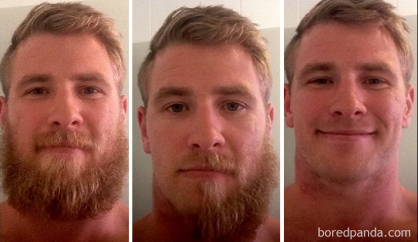 30 hombres con y sin barba. Son exactamente las mismas personas?