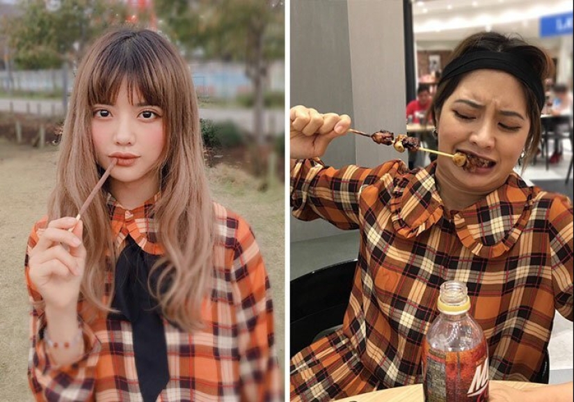 30 mejores collages "Instagram y realidad" de una chica de Tailandia