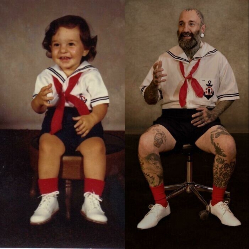 30 people who perfectly recreated their photos of the past