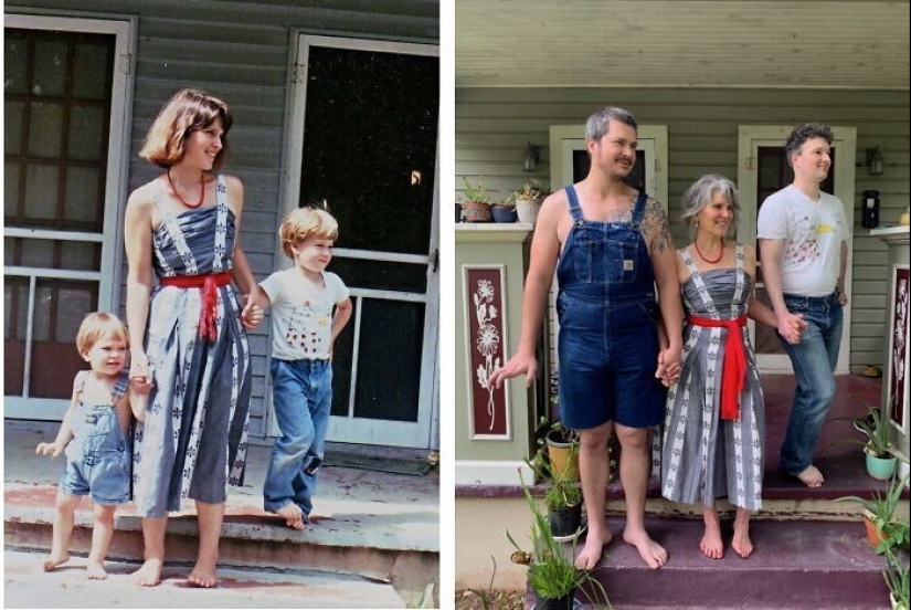 30 people who perfectly recreated their photos of the past