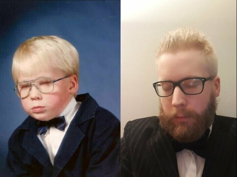 30 people who perfectly recreated their photos of the past