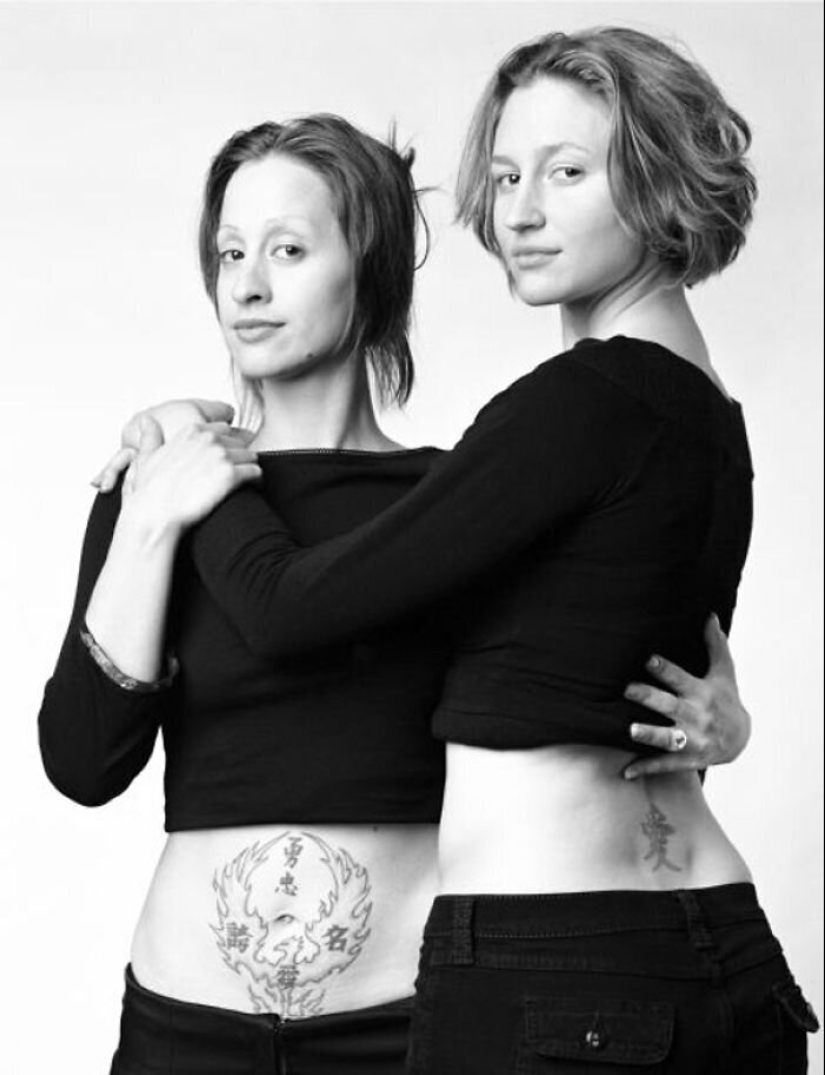 30 portraits of people not related by blood, but very similar to each other