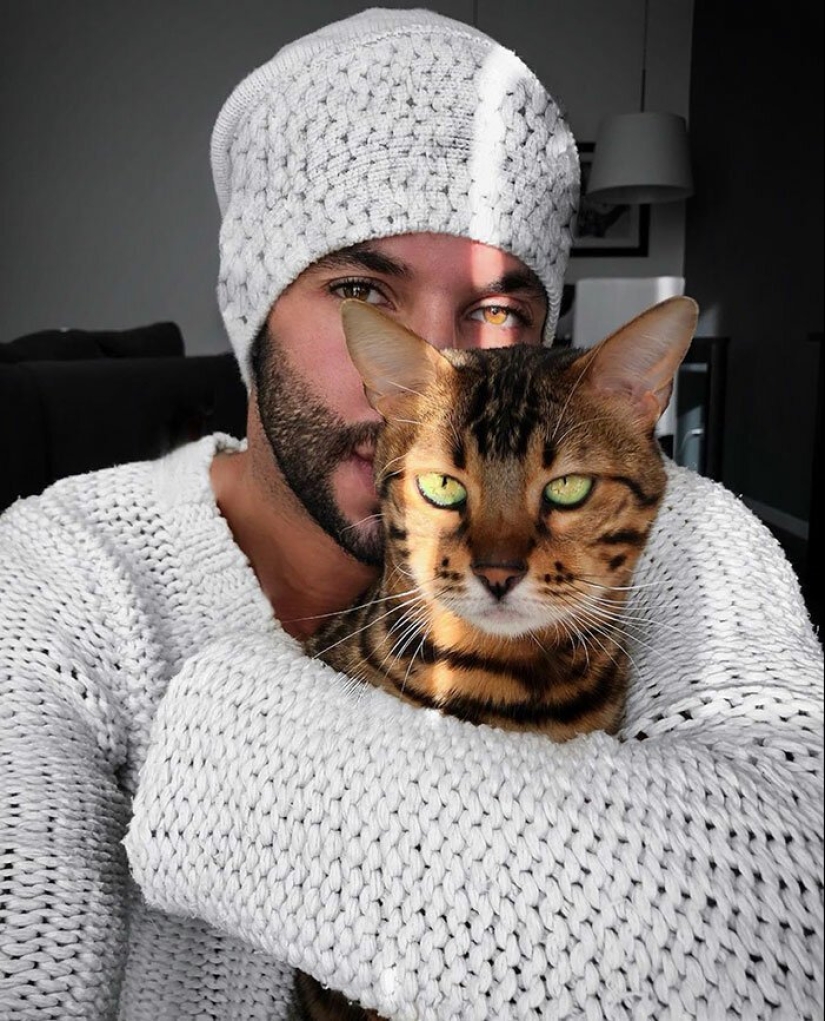 30 tocar las fotos de los hombres y los gatos