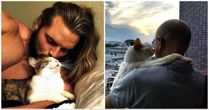 30 touching photos of men and cats