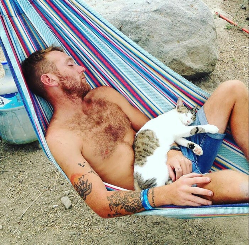 30 touching photos of men and cats