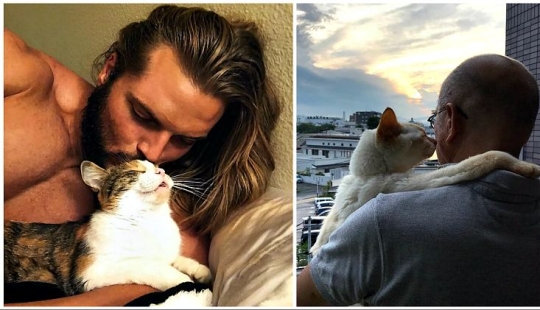 30 touching photos of men and cats