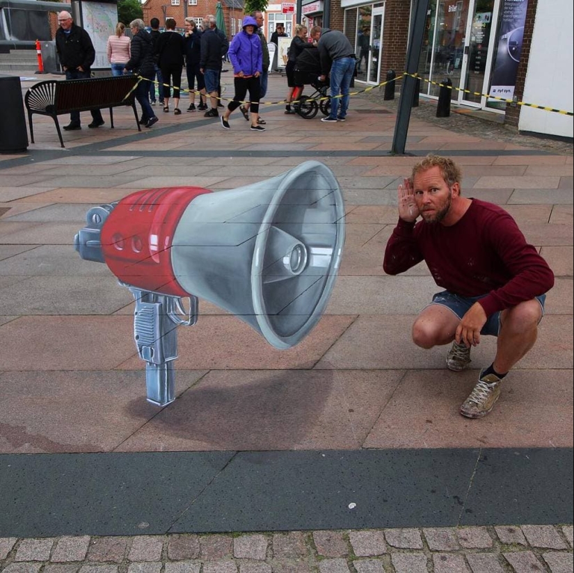 3D de dibujos de la artista holandesa para hacer que la gente estancia