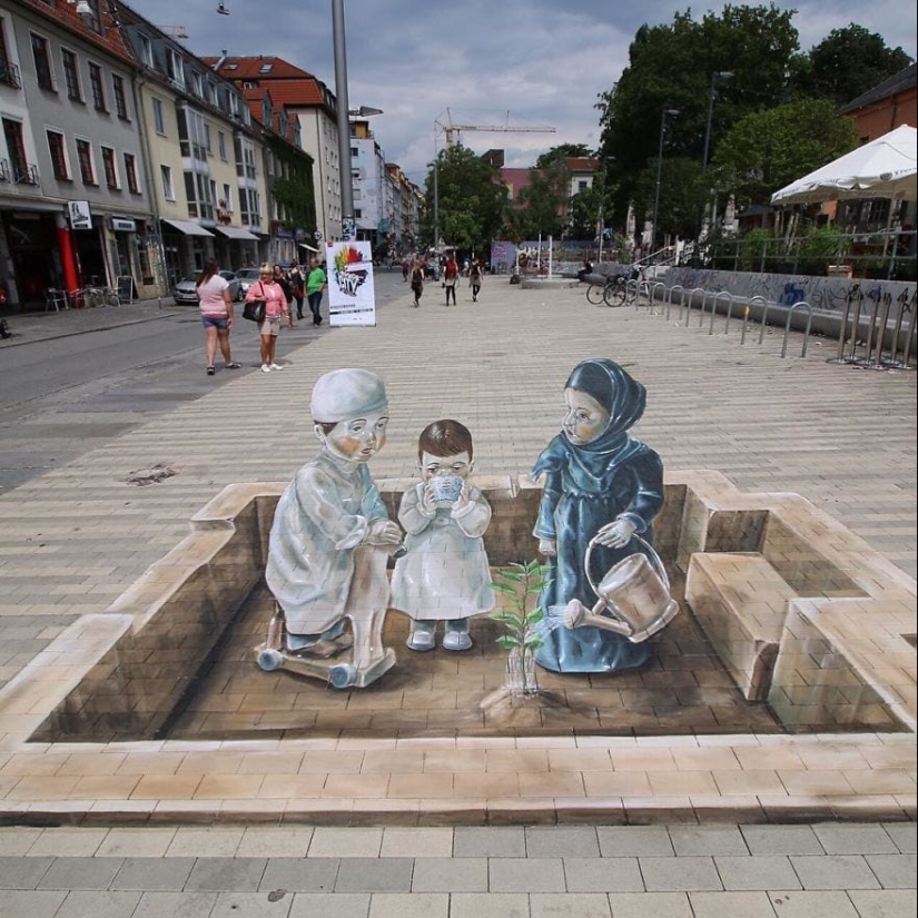 3D drawings of Dutch artist to make people stay