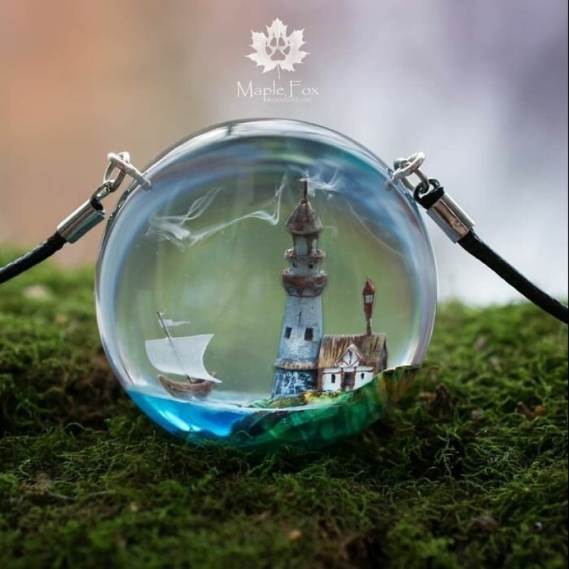 69 copyright of ornaments and decor with miniature worlds inside