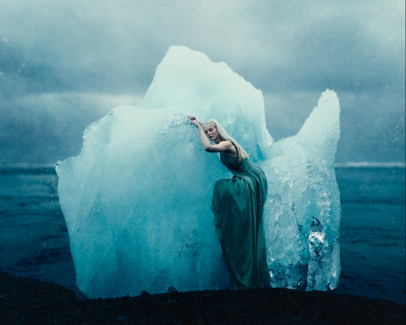 A dark fairy tale against the background of the cold landscapes of Iceland