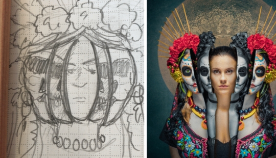 A digital artist from Finland turns sloppy sketches into stunning works