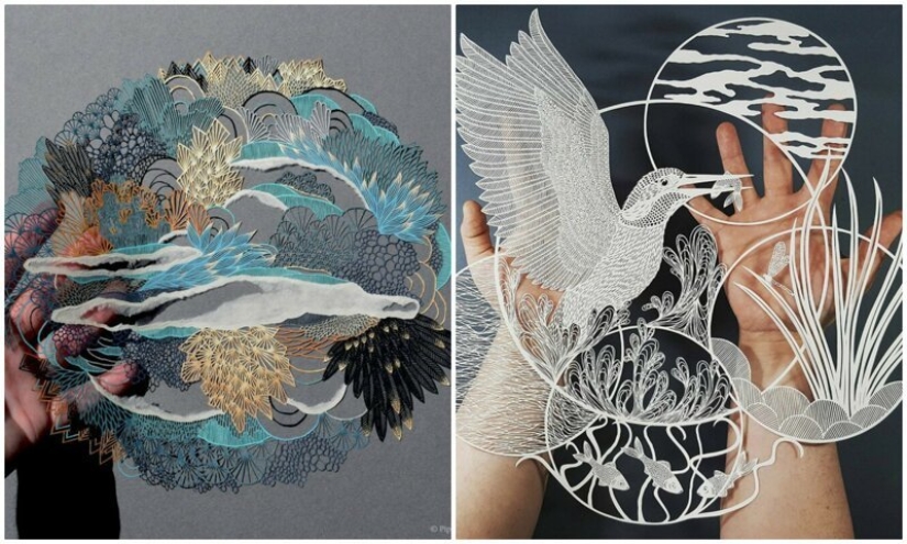 A girl cuts out intricate masterpieces from paper