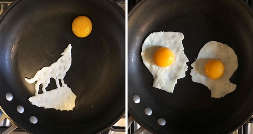 A Mexican woman creates works of art from banal fried eggs