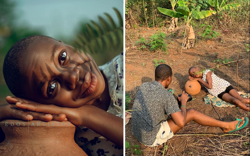 A photographer from Nigeria shows behind the scenes of his photos