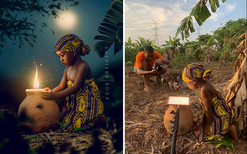 A photographer from Nigeria shows behind the scenes of his photos