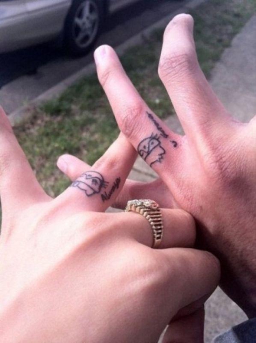 A tattoo instead of an engagement ring