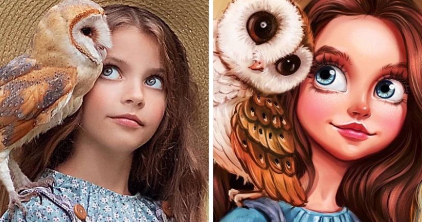 Adorables niños-personajes de dibujos animados de los dibujos de la artista ruso