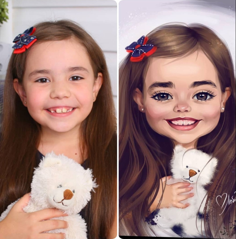 Adorables niños-personajes de dibujos animados de los dibujos de la artista ruso