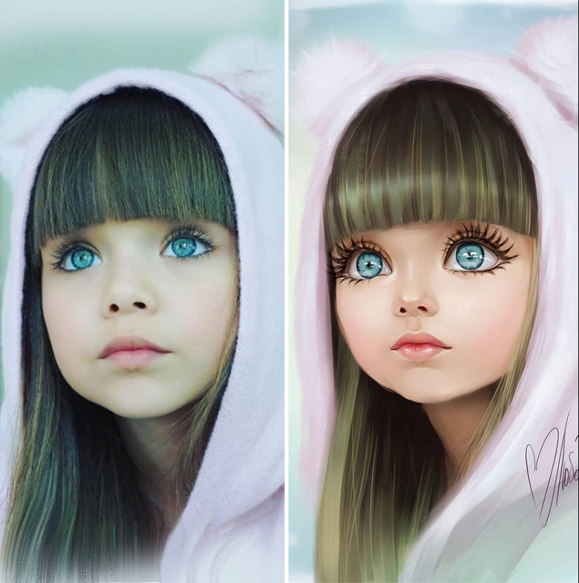 Adorables niños-personajes de dibujos animados de los dibujos de la artista ruso