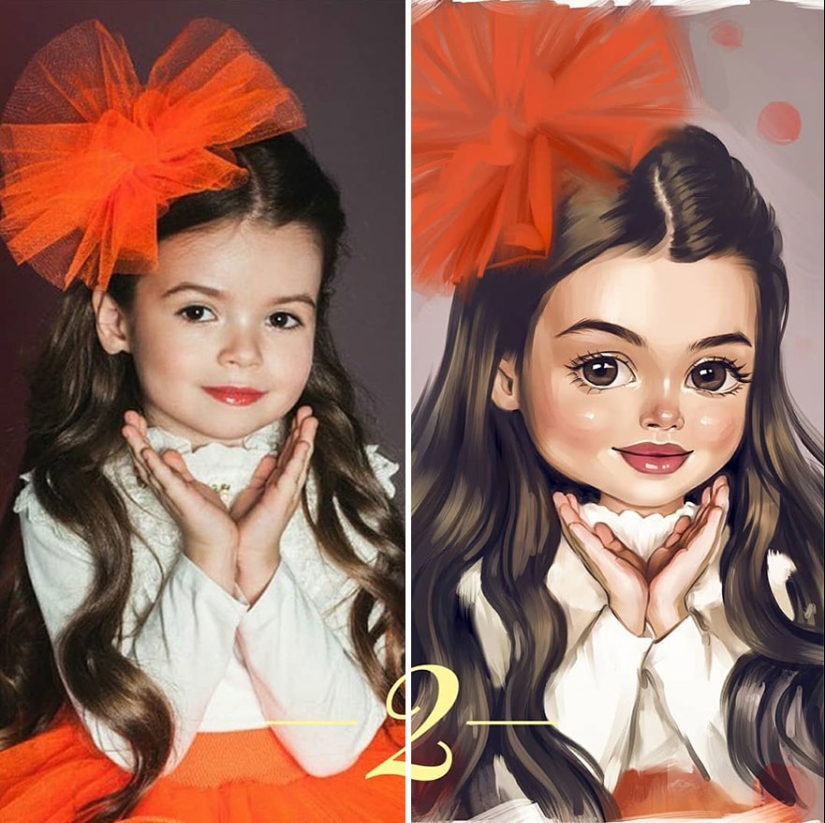 Adorables niños-personajes de dibujos animados de los dibujos de la artista ruso