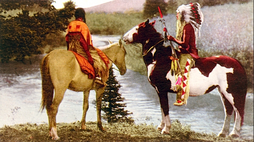 American found color photo of the Indians of the late nineteenth century