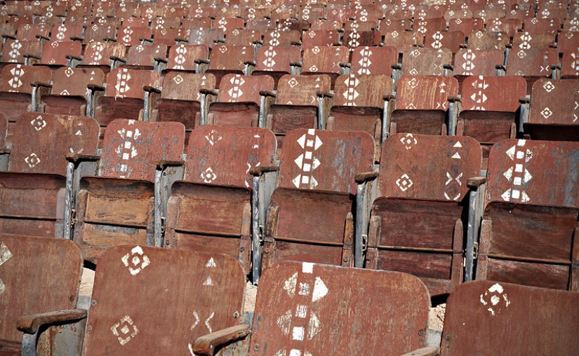 An abandoned cinema in the middle of the Sinai desert