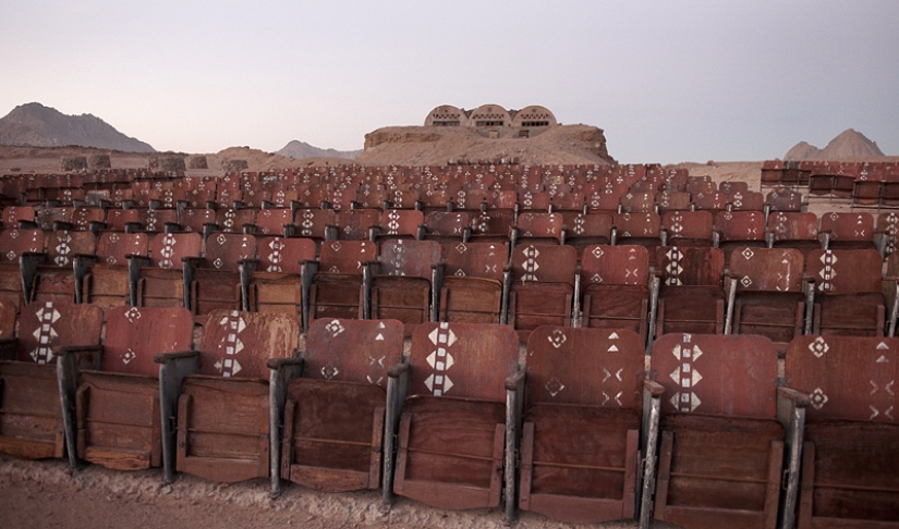 An abandoned cinema in the middle of the Sinai desert