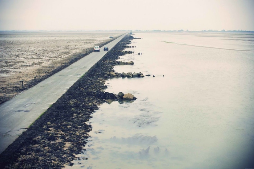 An amazing road that goes under water twice a day