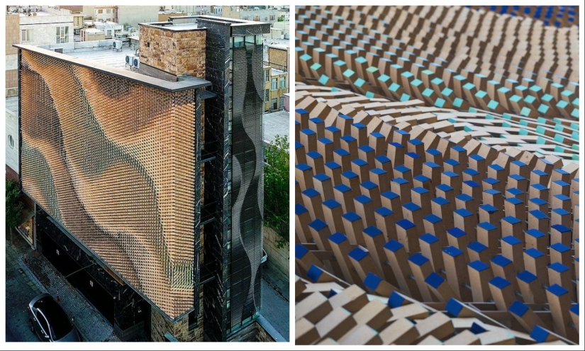 An architect from Iran has created a parametric wall of rotating bricks