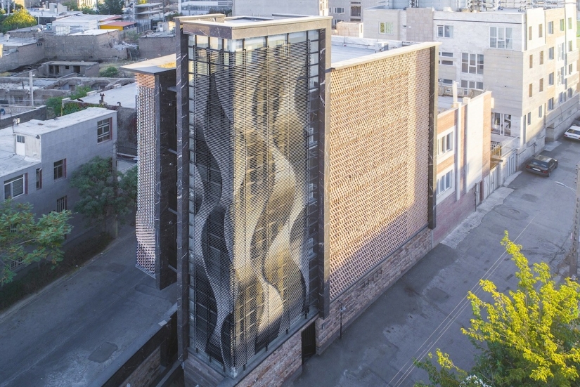 An architect from Iran has created a parametric wall of rotating bricks