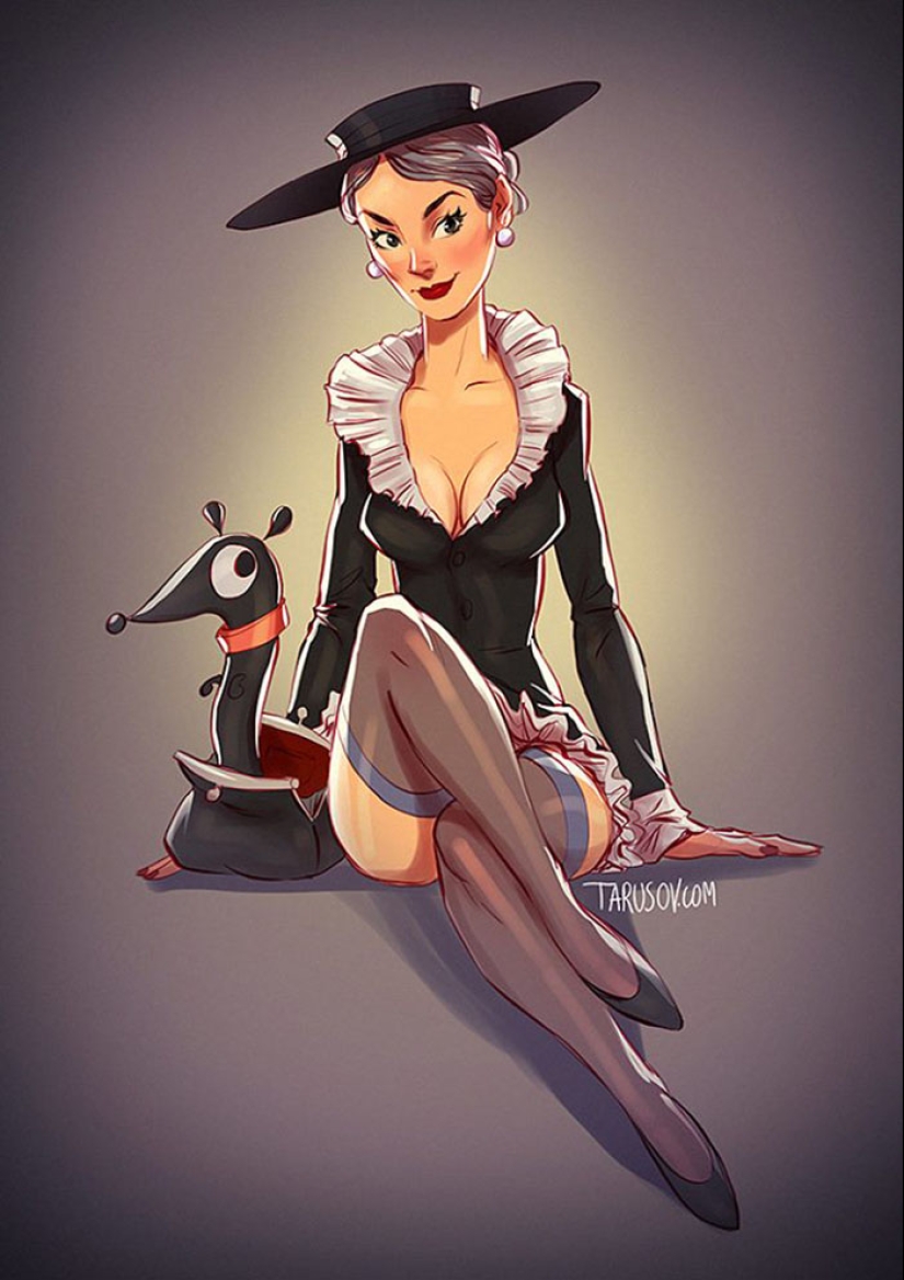 And Shapoklyak is sexy! 6 heroines of Soviet cartoons in pin-up style