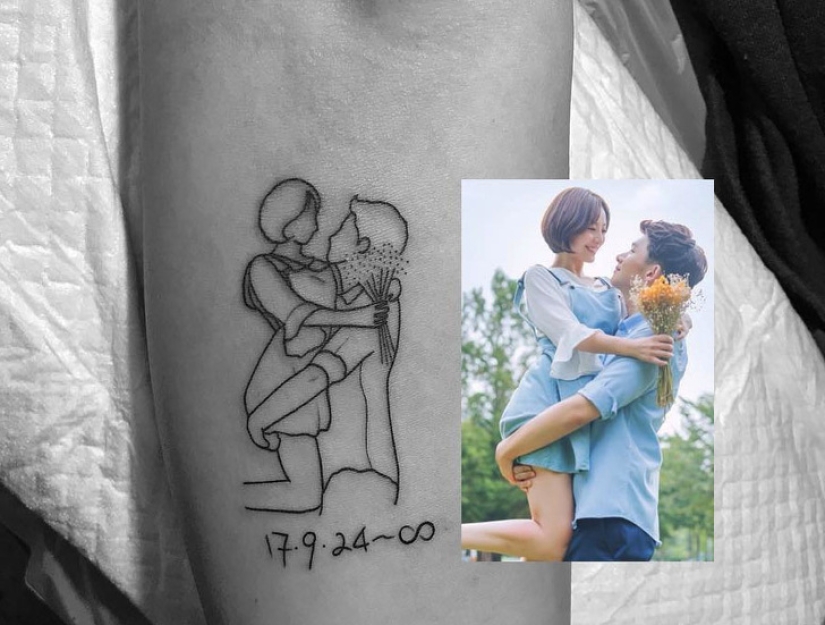 Anything extra: 20 cool tattoos from the master of minimalism from South Korea