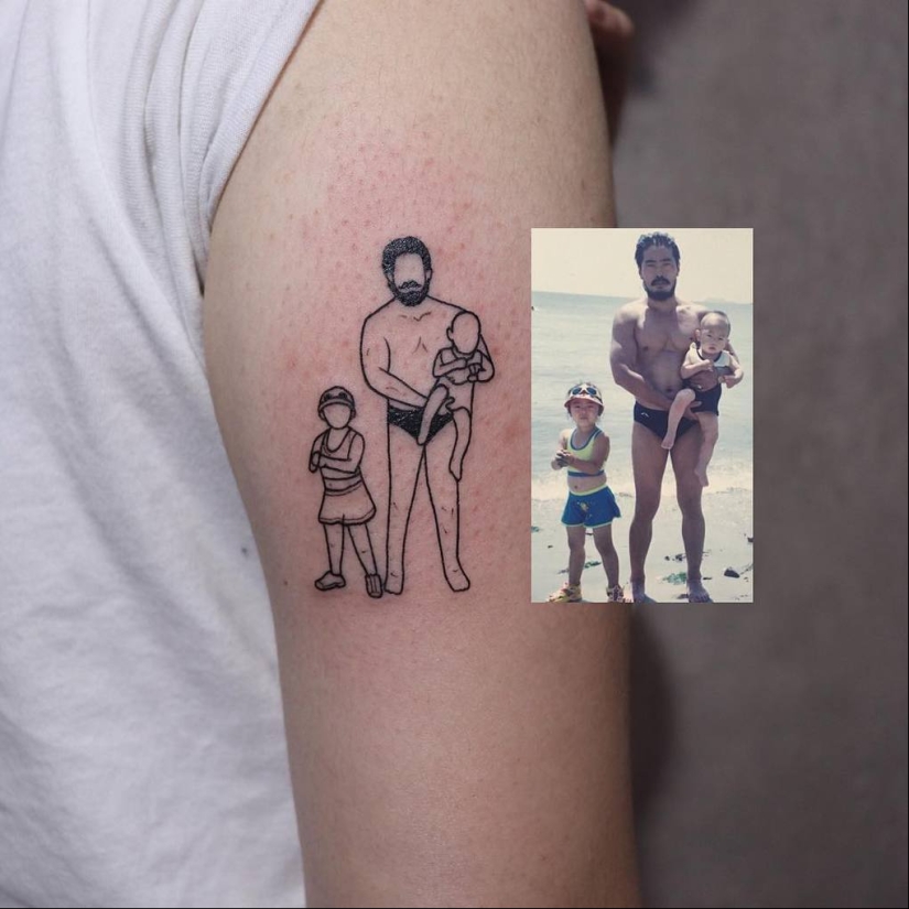 Anything extra: 20 cool tattoos from the master of minimalism from South Korea