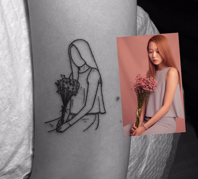 Anything extra: 20 cool tattoos from the master of minimalism from South Korea