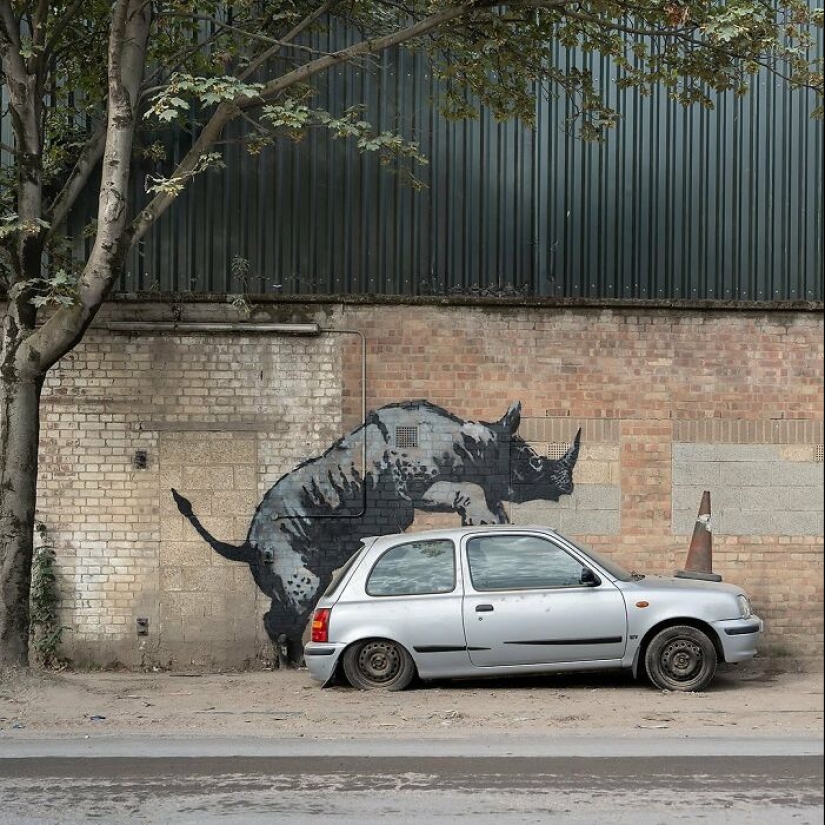 Aquí hay 9 animales salvajes que vagaban por las calles de Londres, cortesía del famoso Banksy