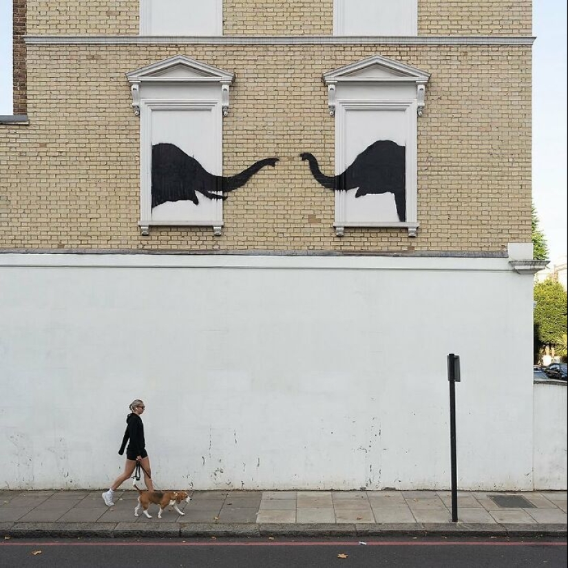 Aquí hay 9 animales salvajes que vagaban por las calles de Londres, cortesía del famoso Banksy