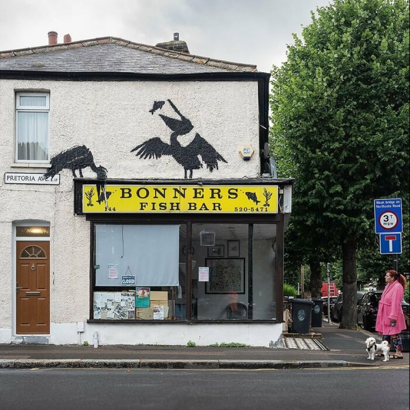 Aquí hay 9 animales salvajes que vagaban por las calles de Londres, cortesía del famoso Banksy