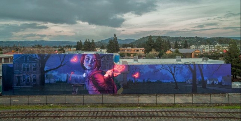 Arte urbano a gran escala y brillante de la artista polaca Natalia Rak