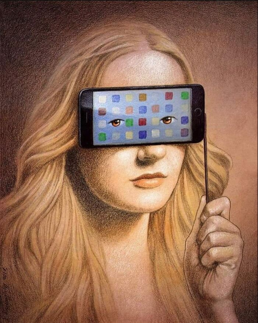 Artist Creates 19 Powerful Illustrations Showing How Technology Is Taking Over Our Lives