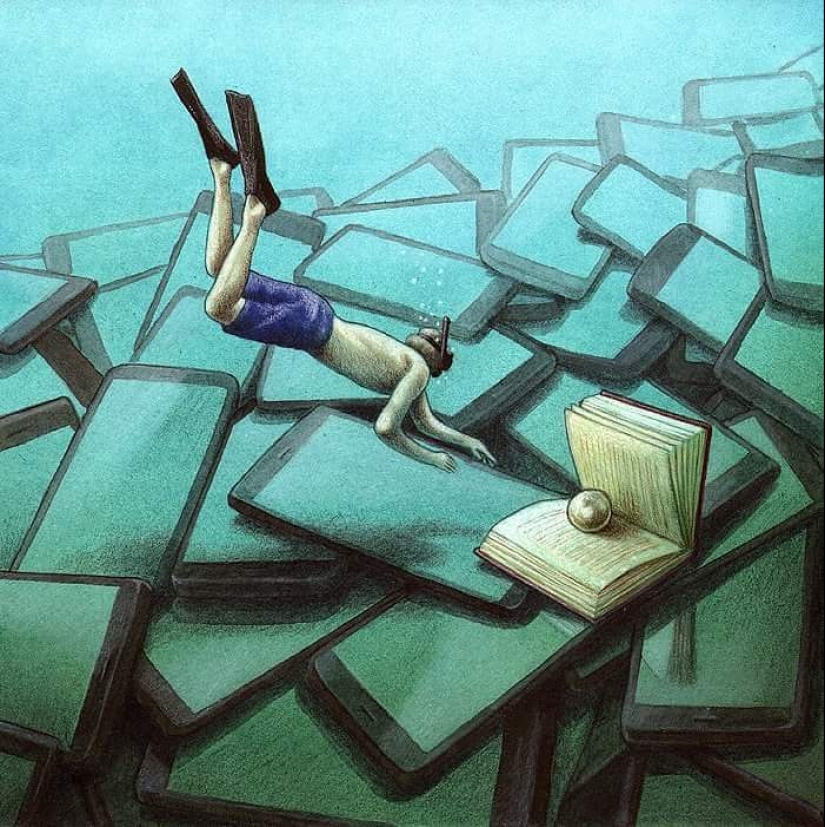 Artist Creates 19 Powerful Illustrations Showing How Technology Is Taking Over Our Lives