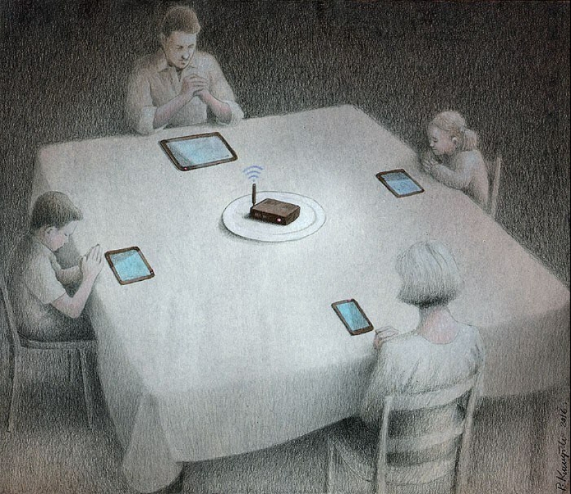 Artist Creates 19 Powerful Illustrations Showing How Technology Is Taking Over Our Lives