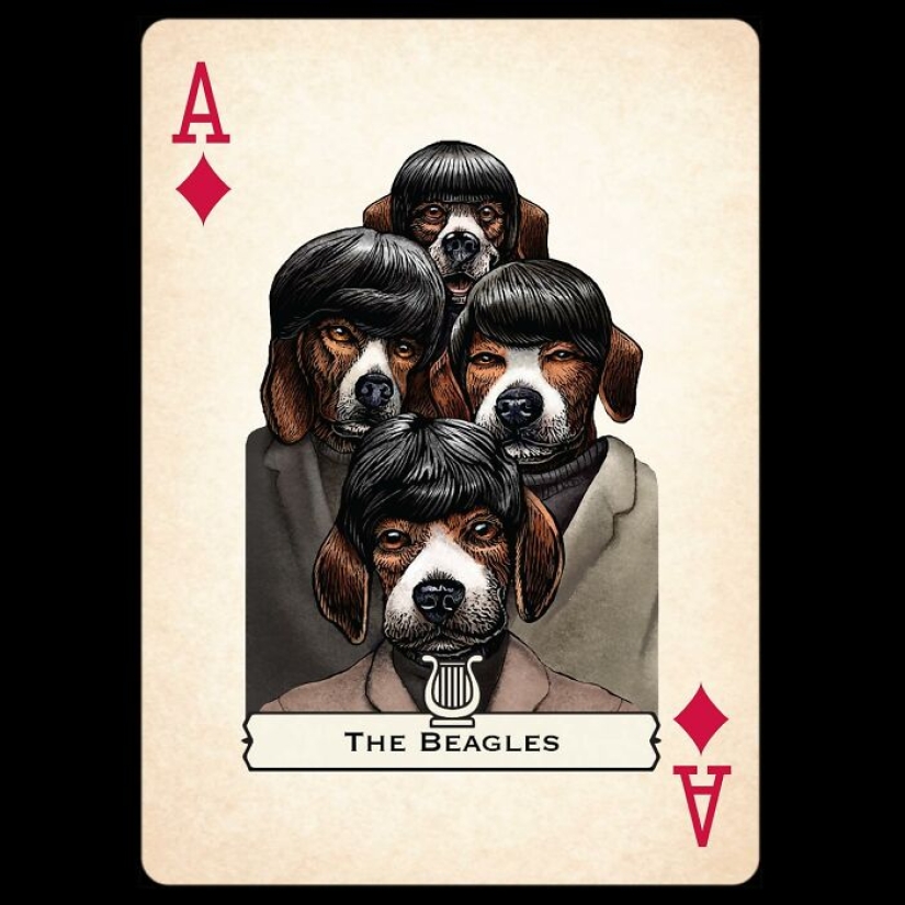 Artist Illustrates Card Decks Inspired By Famous People Or Characters That Pose As Dogs Or Cats