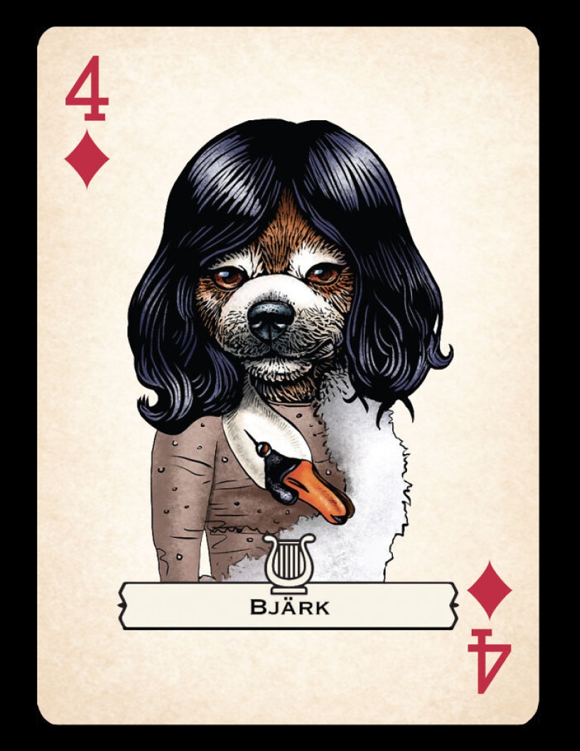 Artist Illustrates Card Decks Inspired By Famous People Or Characters That Pose As Dogs Or Cats