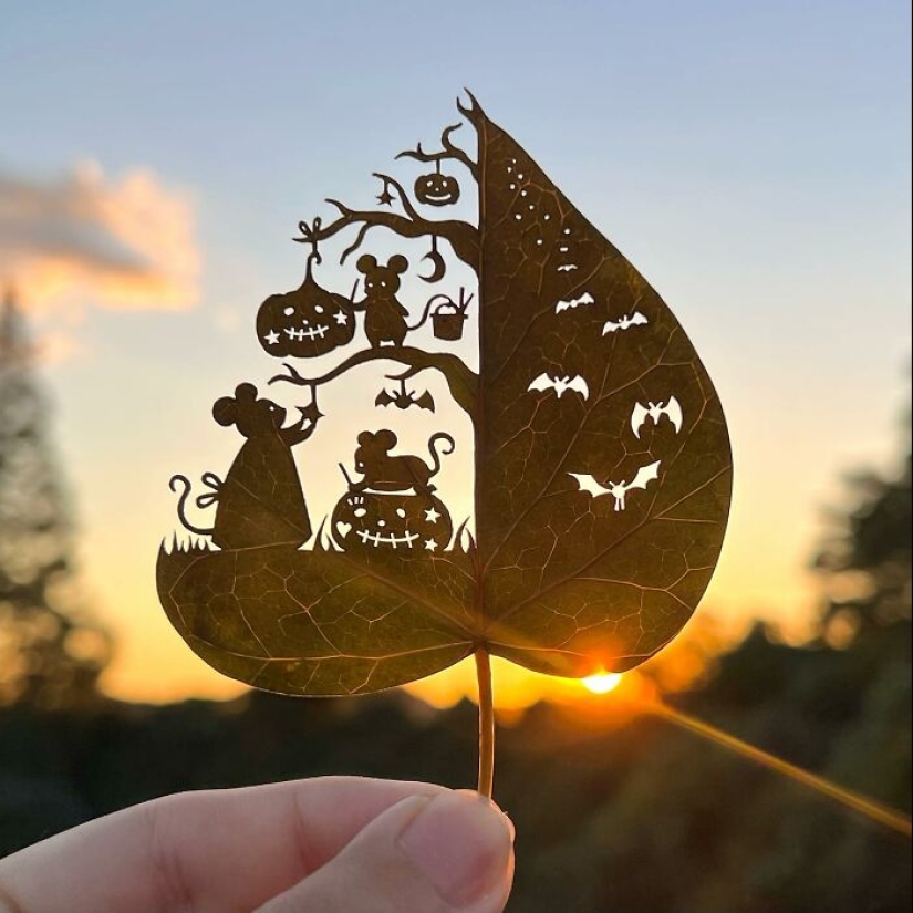 Artist Makes Cutout Art From Leaves, Here Are His 17 Recent Works