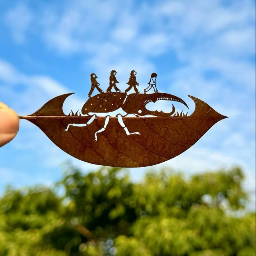 Artist Makes Cutout Art From Leaves, Here Are His 17 Recent Works