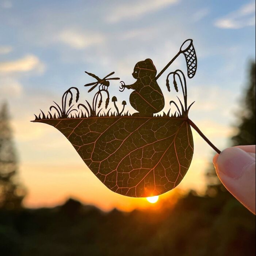 Artist Makes Cutout Art From Leaves, Here Are His 17 Recent Works