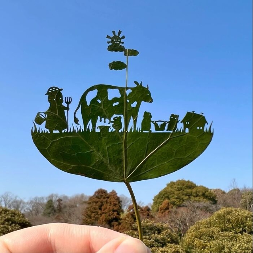 Artist Makes Cutout Art From Leaves, Here Are His 17 Recent Works