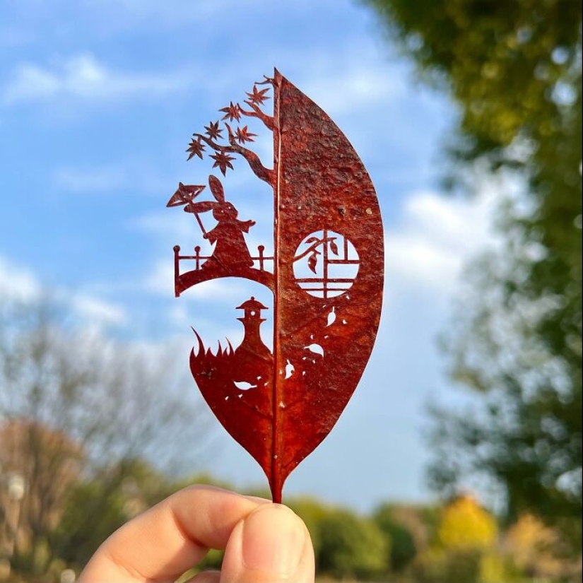 Artist Makes Cutout Art From Leaves, Here Are His 17 Recent Works