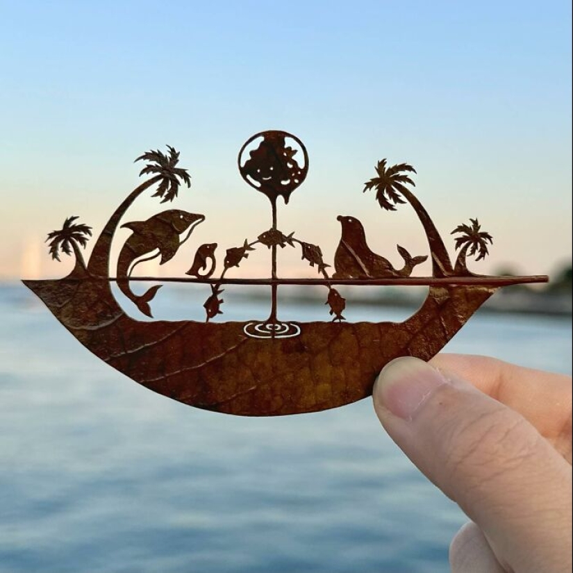 Artist Makes Cutout Art From Leaves, Here Are His 17 Recent Works