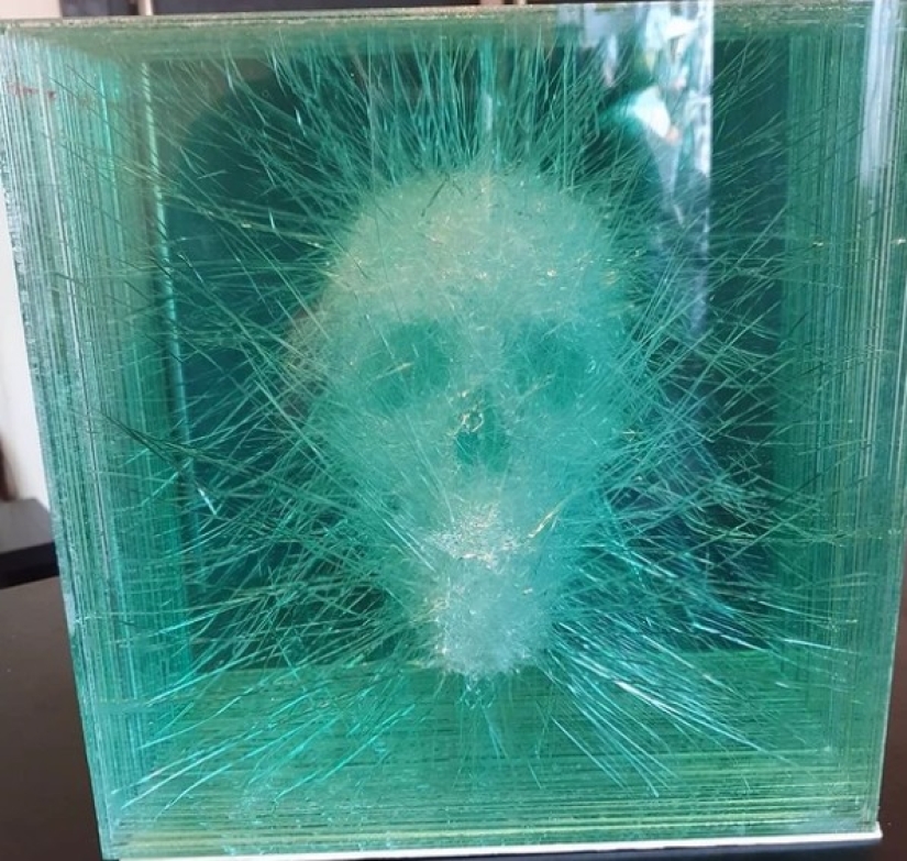 Artist Simon Berger breaks glass to create harmony and beauty out of chaos